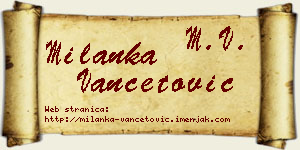 Milanka Vančetović vizit kartica